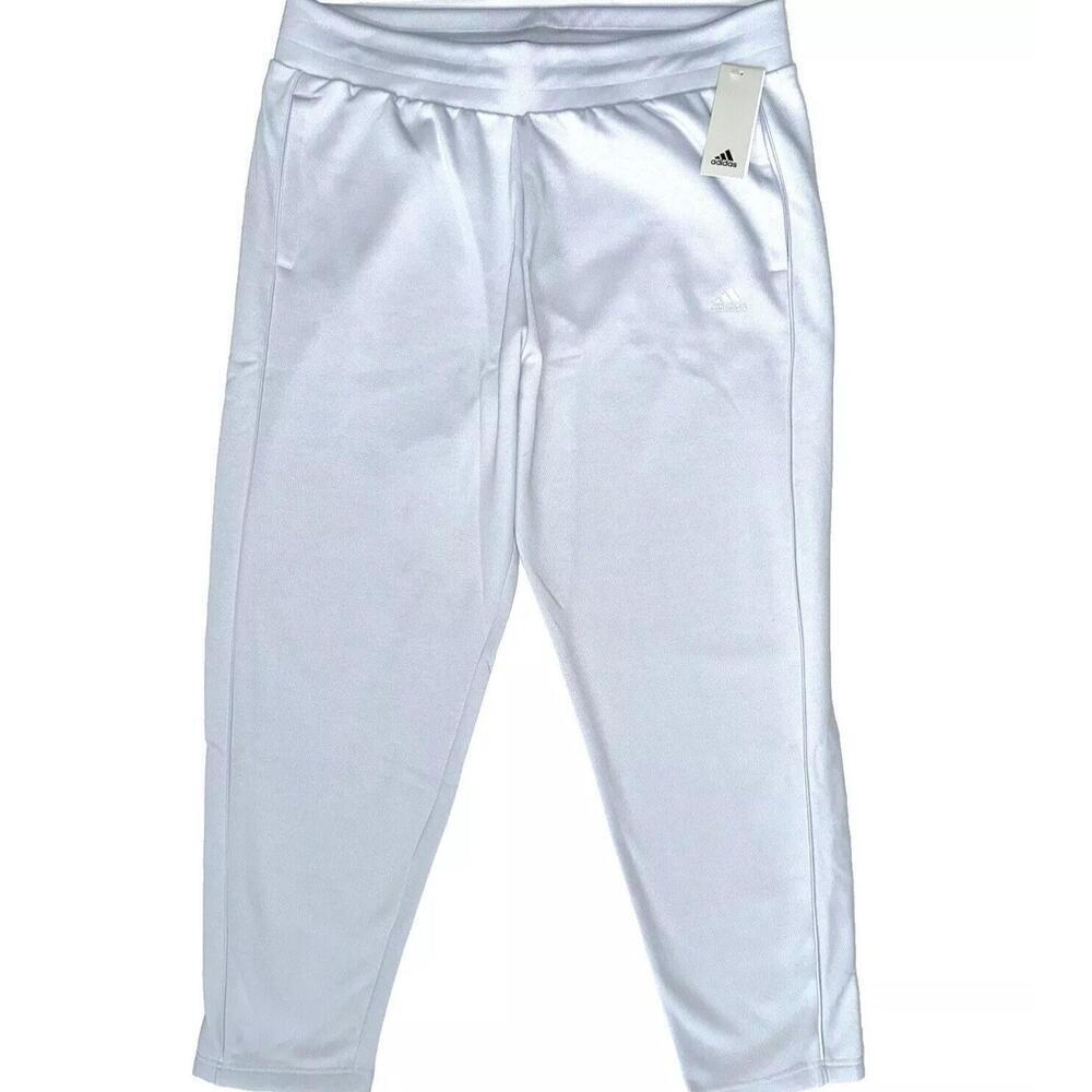 ADIDAS Womens Active Fleece Sweatpants Joggers Tapered Leg Gray Size XXL. AQ T9